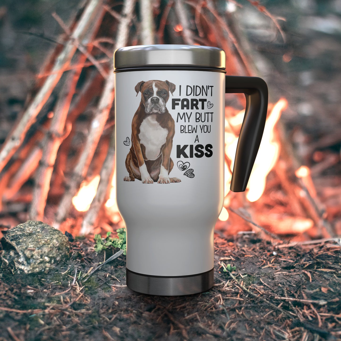 Boxer Travel Mug 14 oz Funny Boxer Dog I Didn't Fart