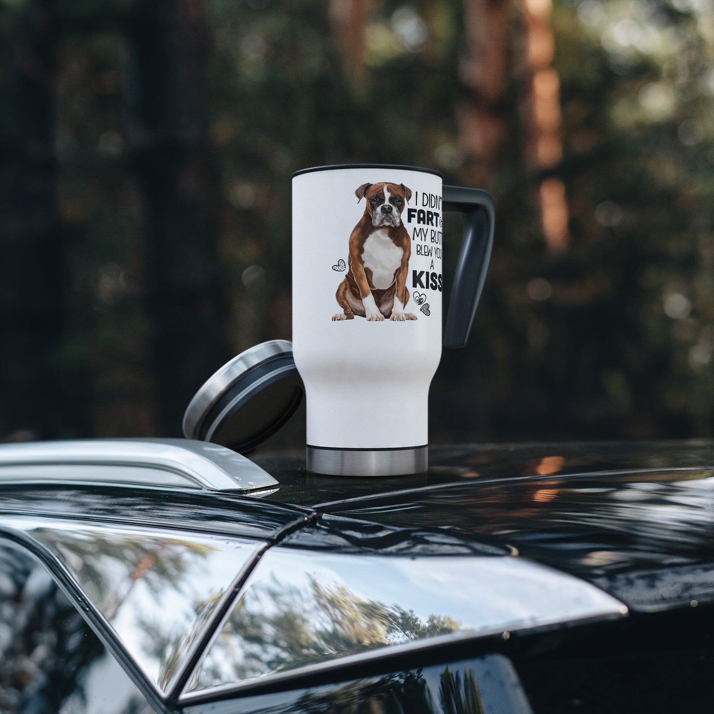 Boxer Travel Mug 14 oz Funny Boxer Dog I Didn't Fart