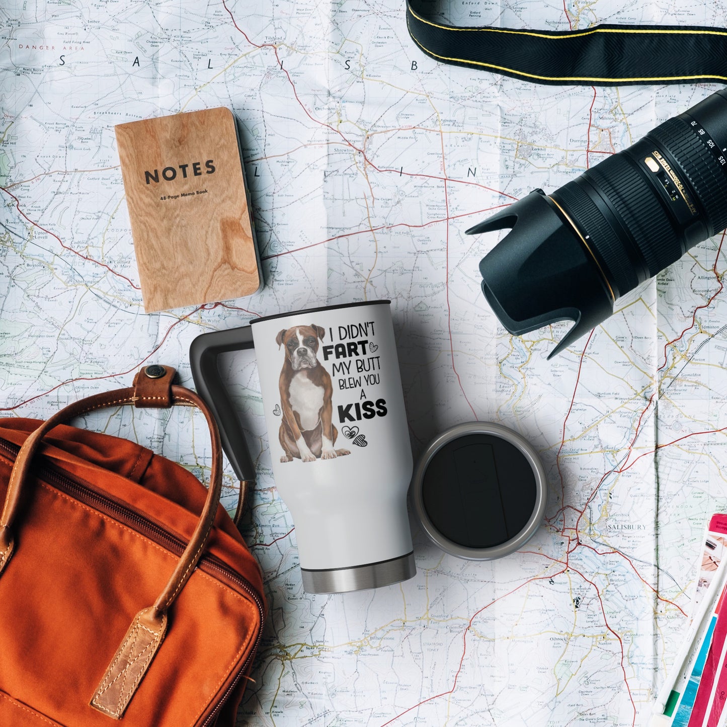 Boxer Travel Mug 14 oz Funny Boxer Dog I Didn't Fart