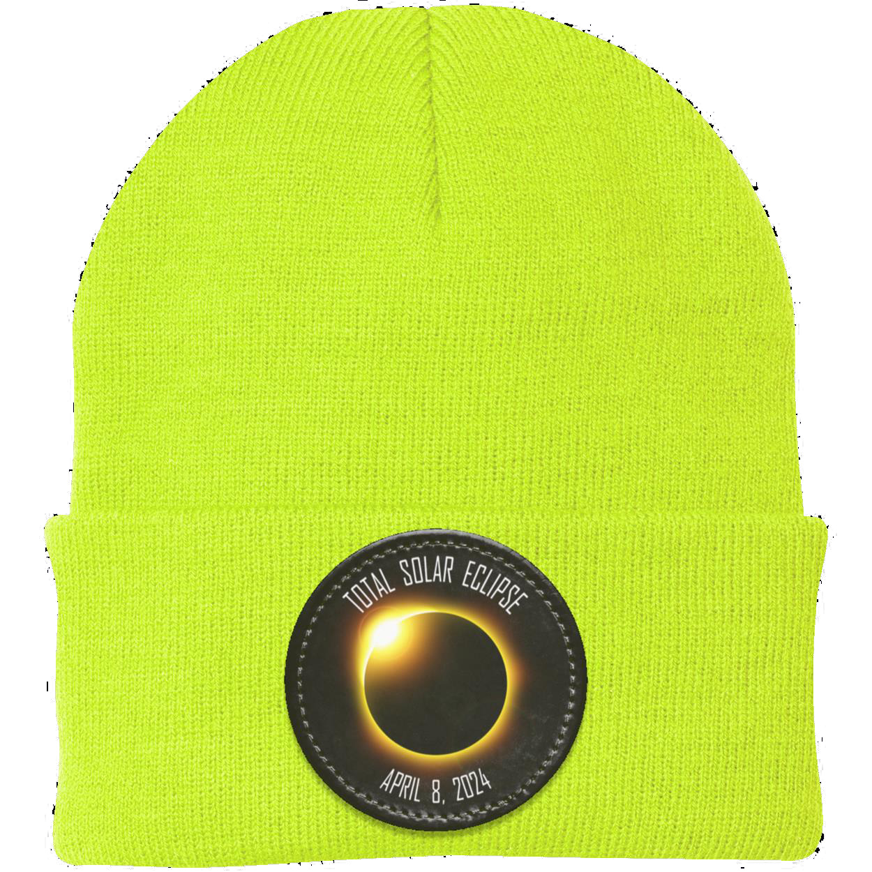 Total Solar Eclipse beanie, 2024 eclipse, April 8 2024 solar eclipse gifts, Knit Cap - Patch