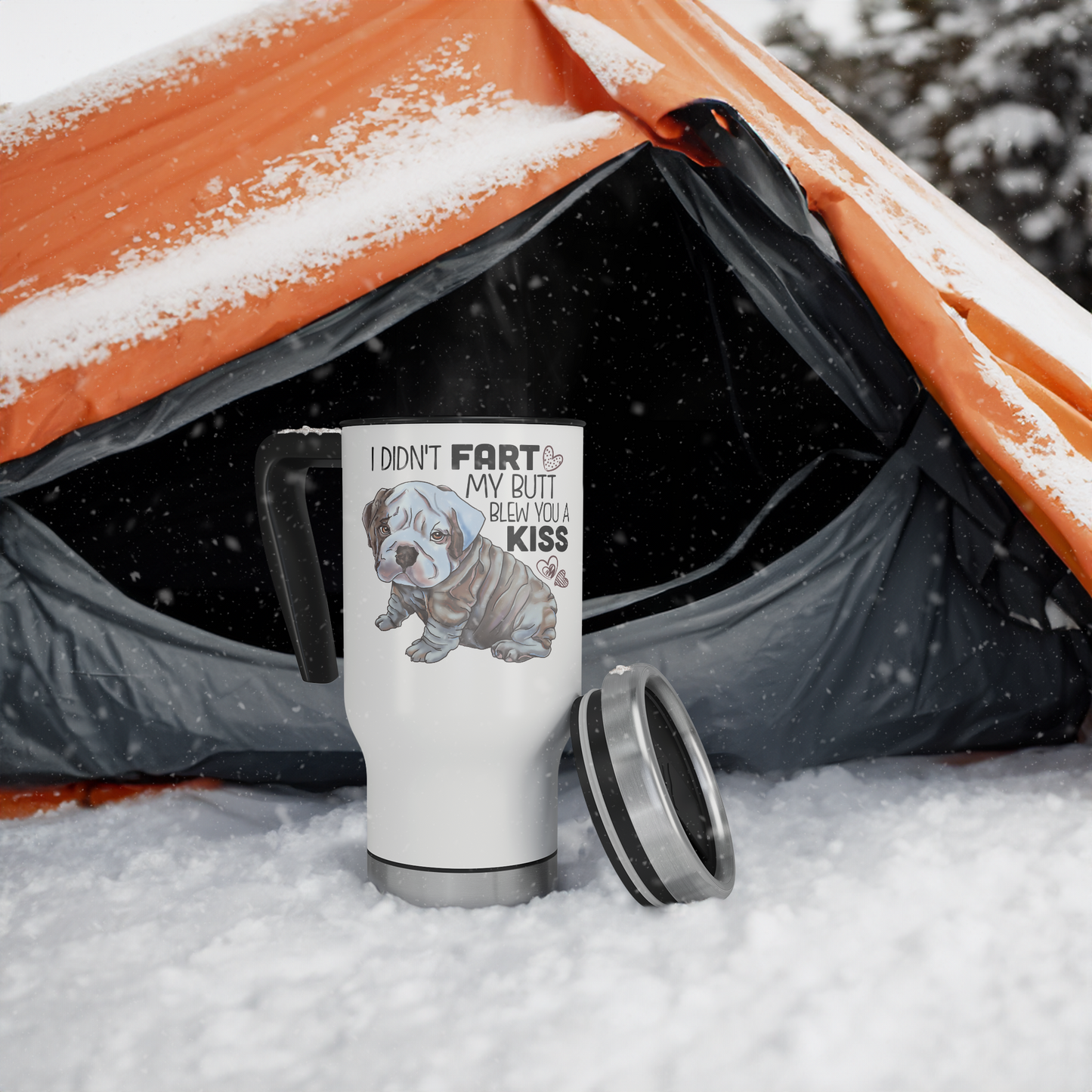 English_Bulldog_puppy_Travel_Mug_Tent_Snow_Mockup.png