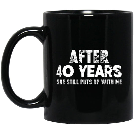 Anniversary Mug for Husband 40 Years Black Coffee Mugs - GoneBold.gift