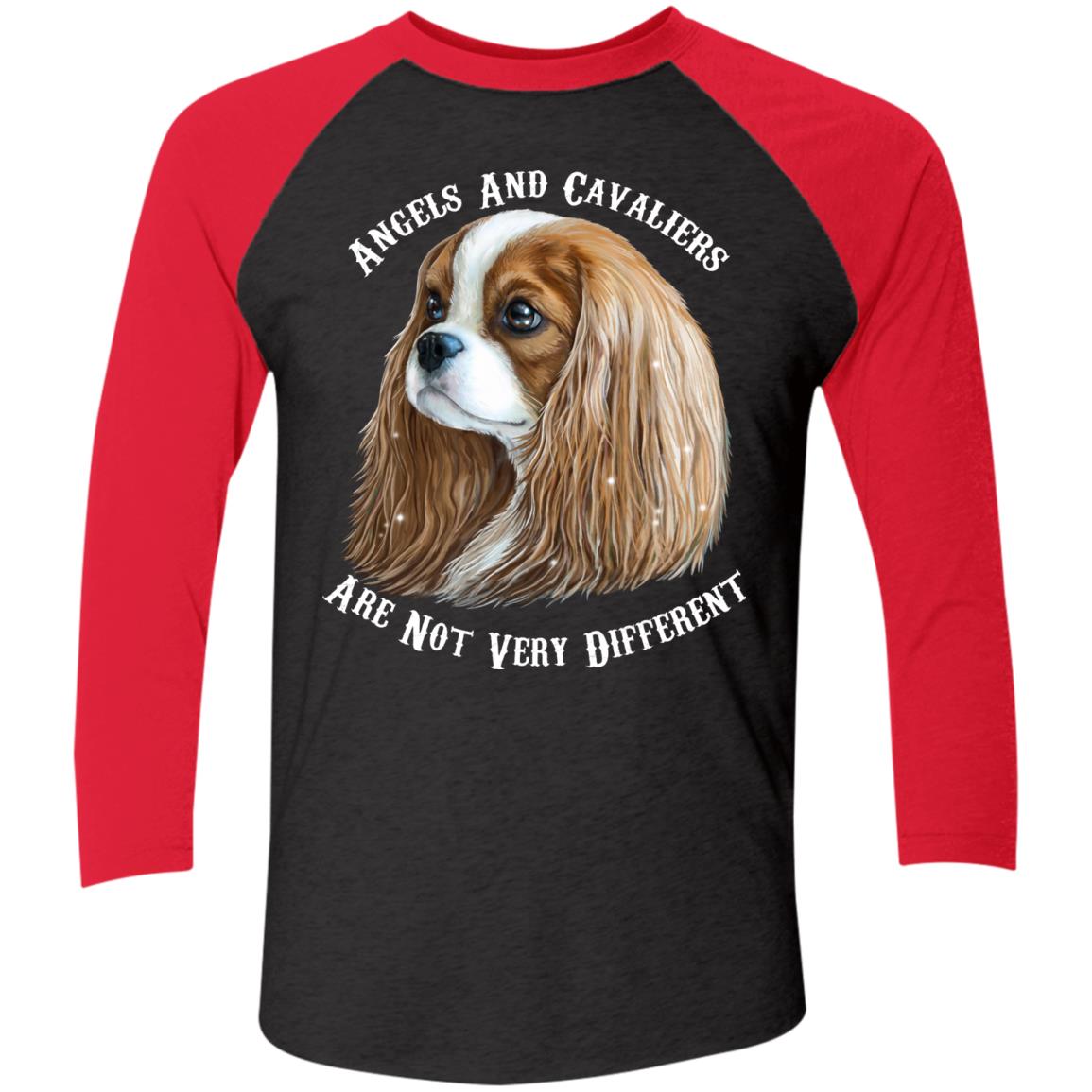 Cavalier King Charles Spaniel Blenheim Angels and Cavaliers Baseball Raglan T-Shirt - GoneBold.gift