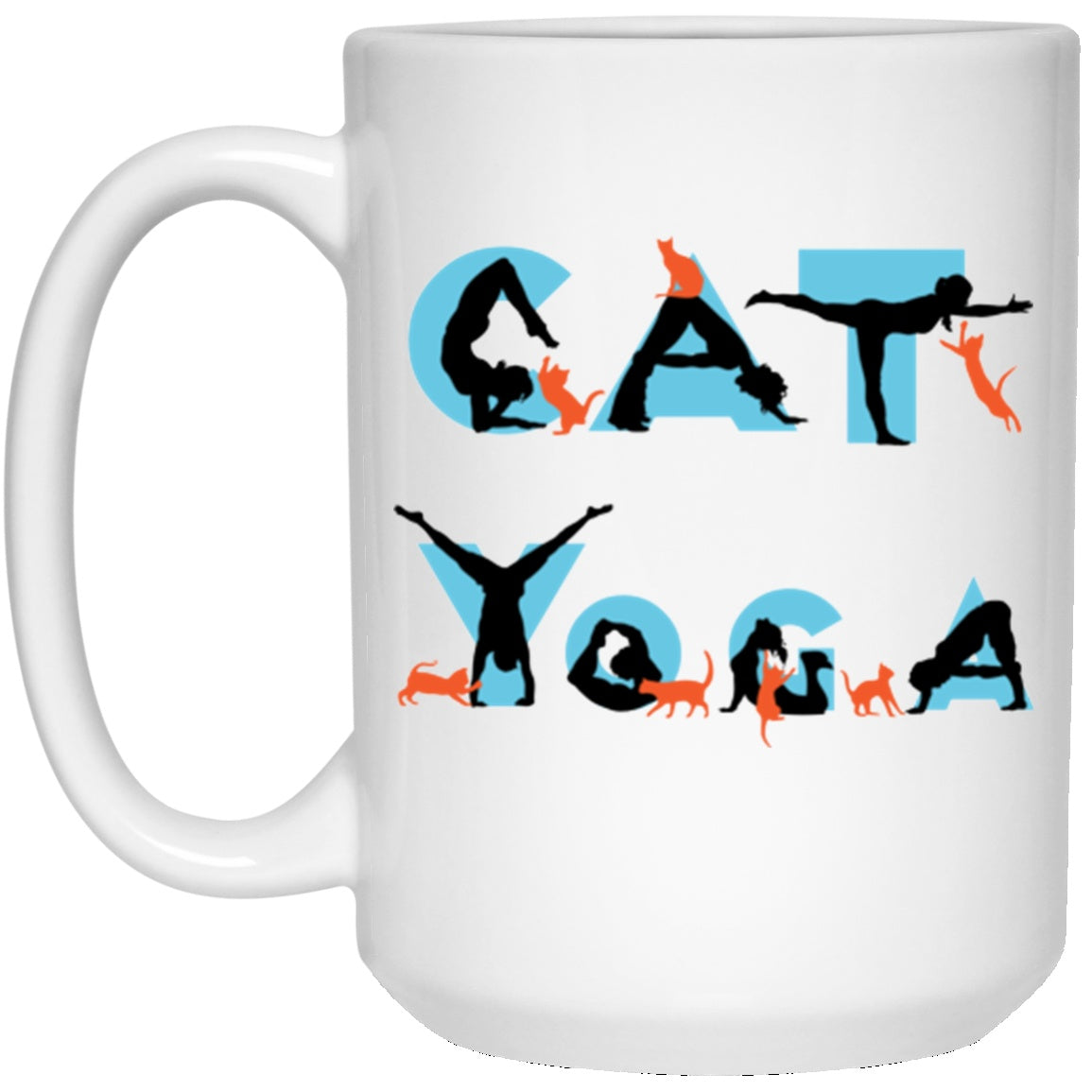 Cat Yoga Mug White Mugs - GoneBold.gift