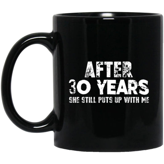 Anniversary Mug for Husband 30 years Black Coffee Mugs - GoneBold.gift