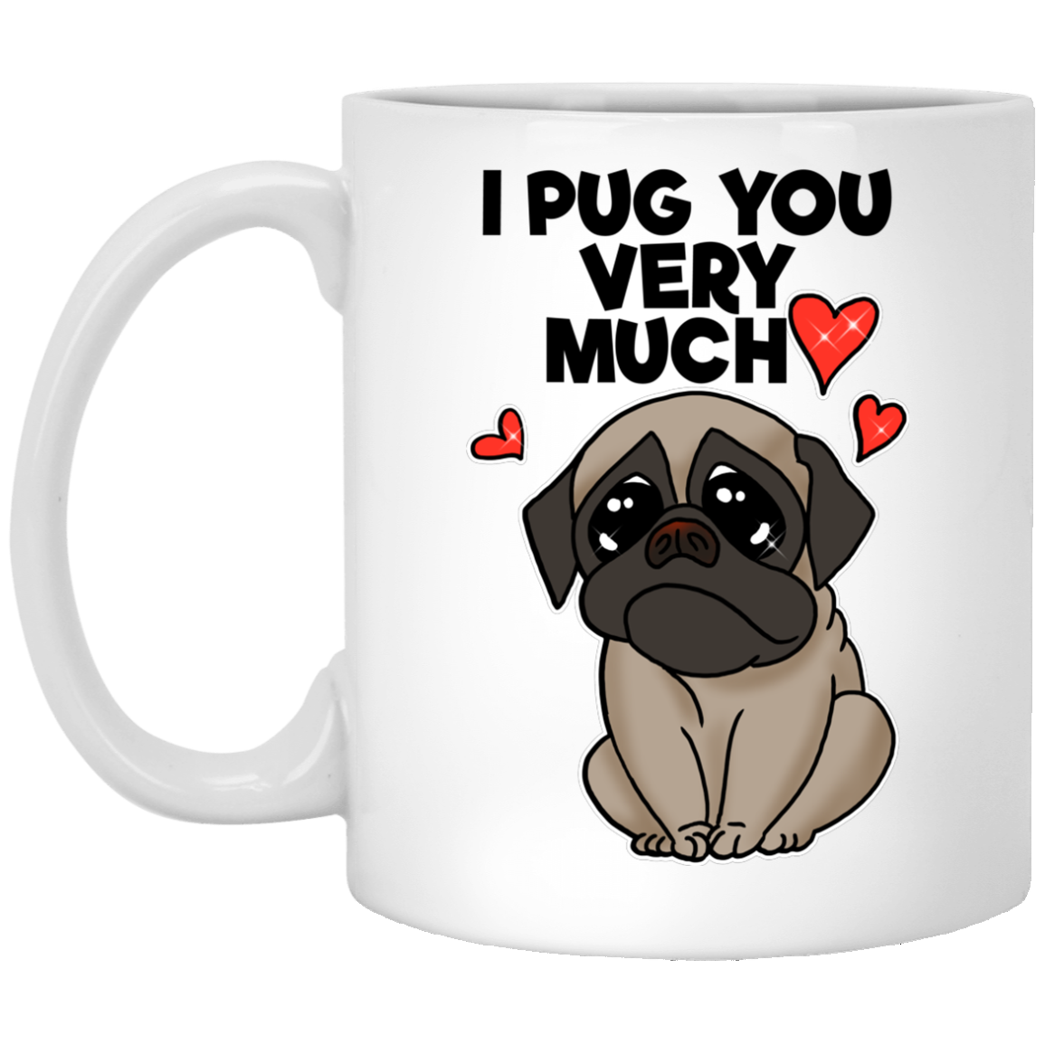 Valentine's Gift Pug Mug, Gift for Girlfriend, Boyfriend, Pug mom, dad - GoneBold.gift