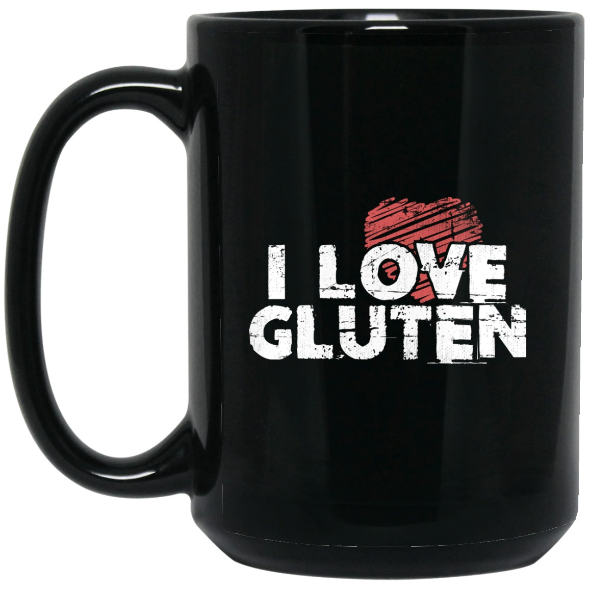 I Love Glutein Funny Black Coffee Mugs - GoneBold.gift