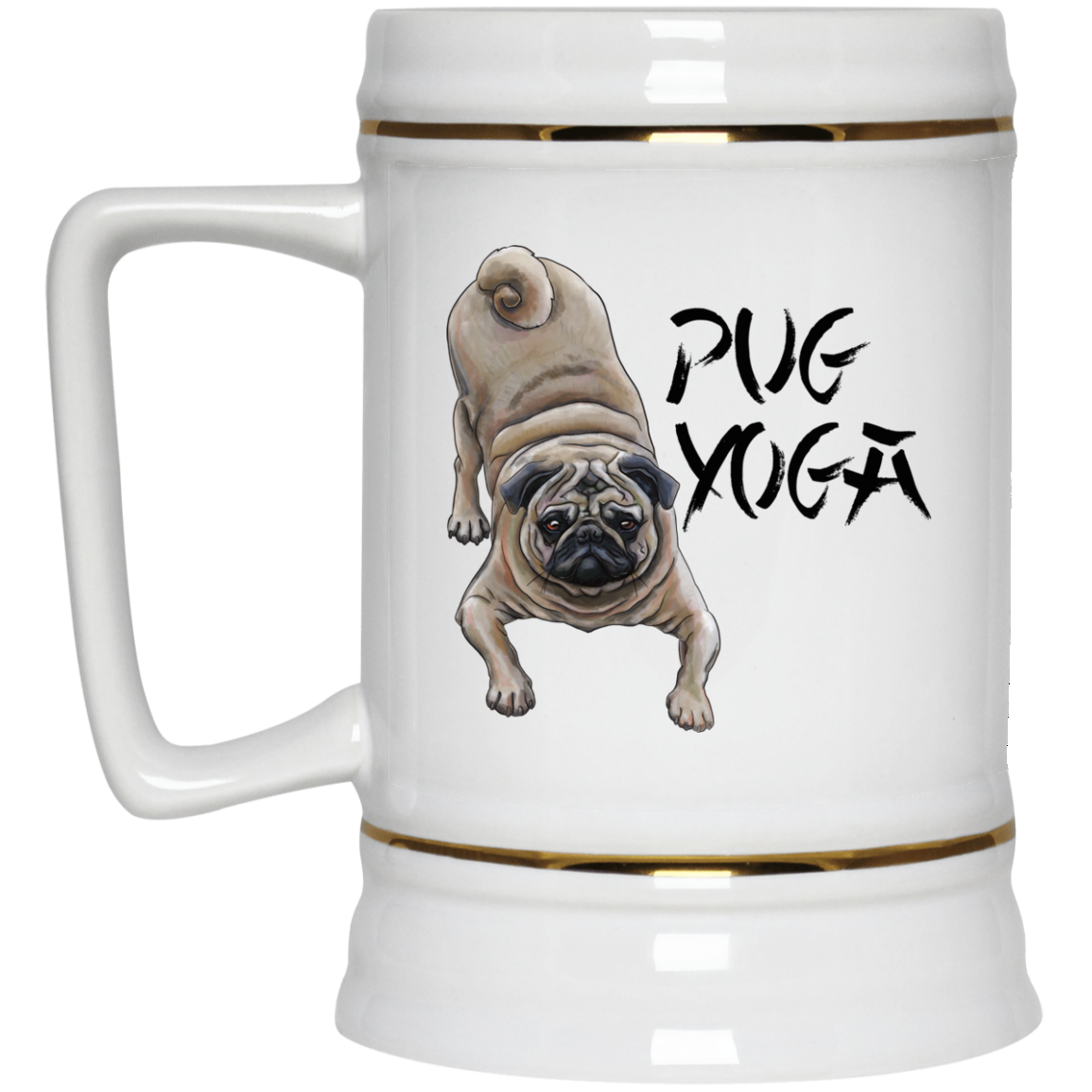 Pug Yoga Mug - Pug Gifts for Women, Men, Pug Coffee Mug - GoneBold.gift