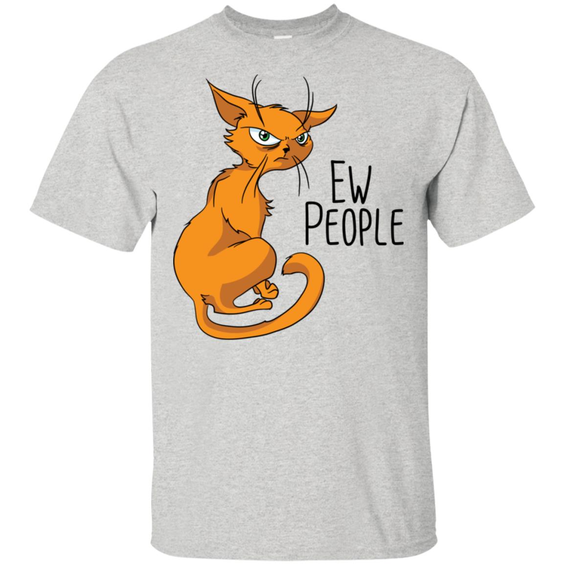 Cat Gift, Ew People Cotton T-Shirt - GoneBold.gift