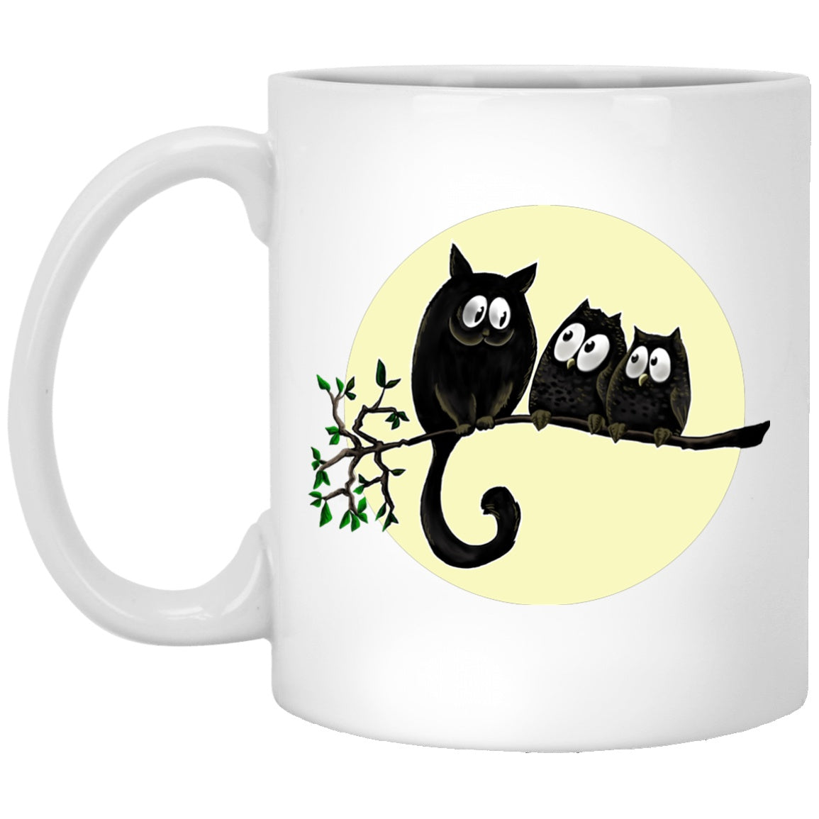 Cat Owls Mug Funny Halloween White Mugs - GoneBold.gift