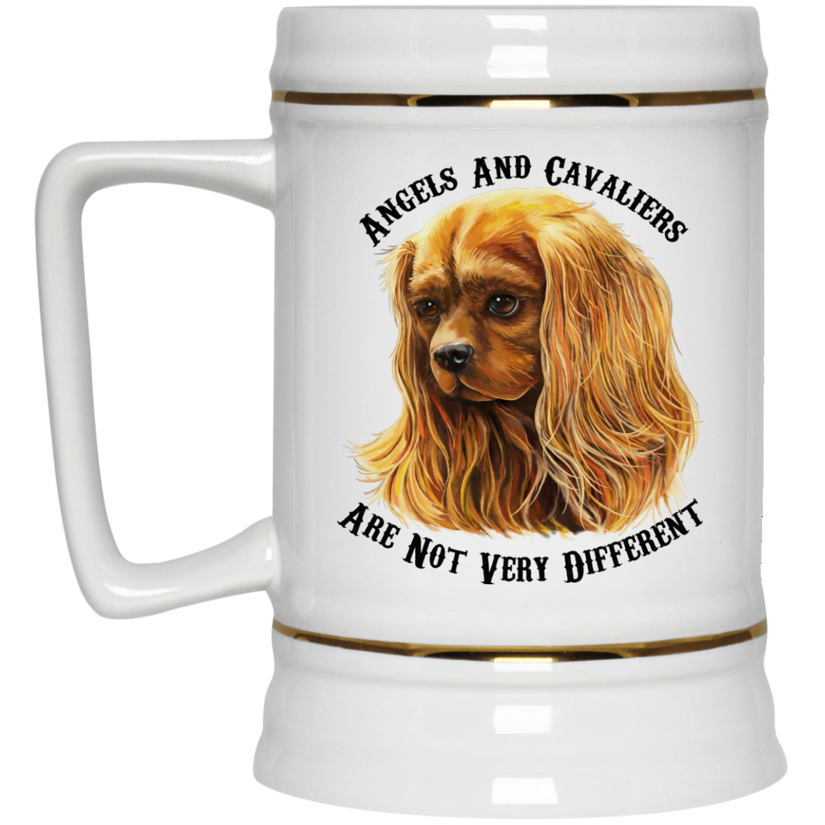 Cavalier King Charles Spaniel Gifts - Cavaliers And Angels Ruby King Charles White Mugs White Mugs - GoneBold.gift