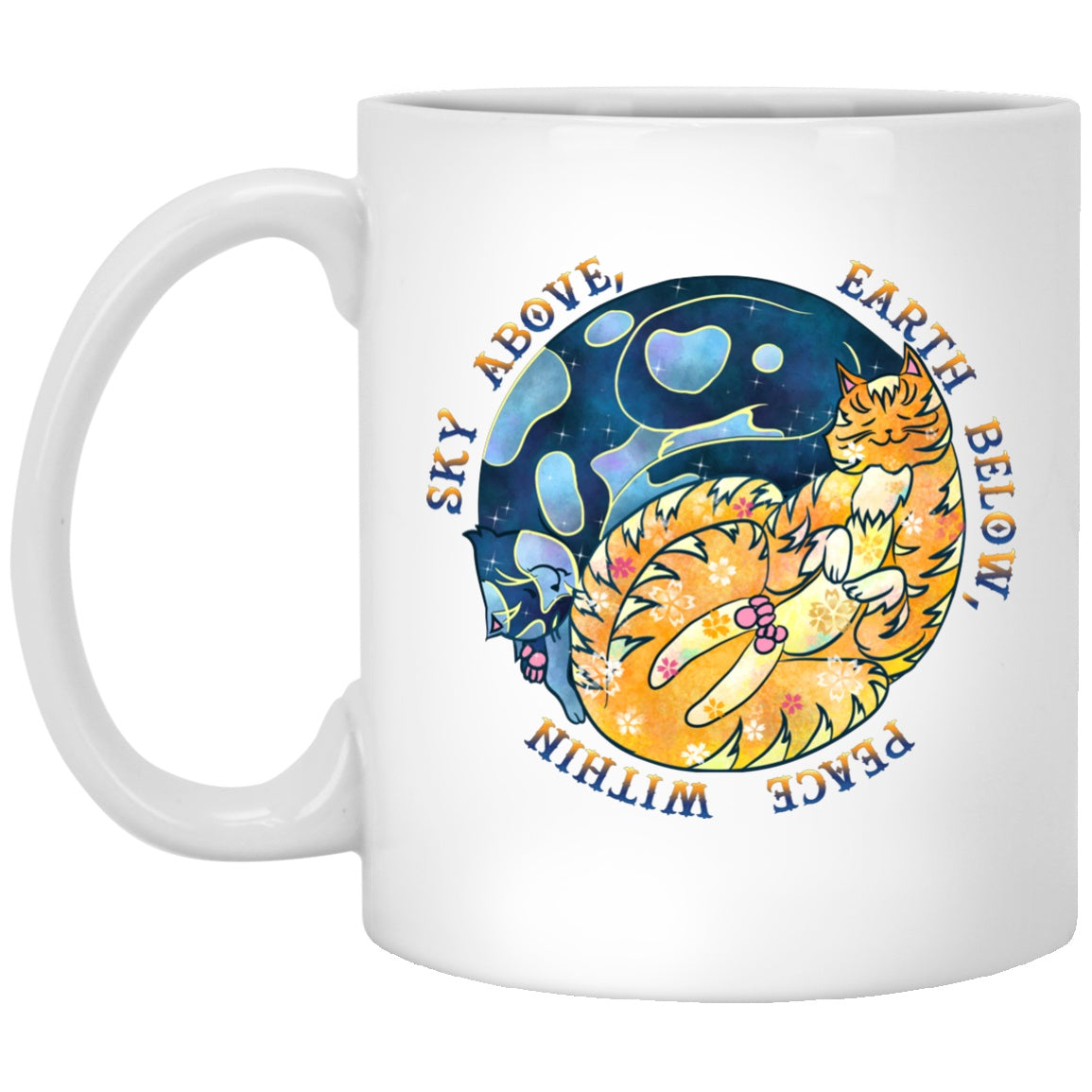 Cat Mug Yin Yang Sky Above Me White Mugs - GoneBold.gift