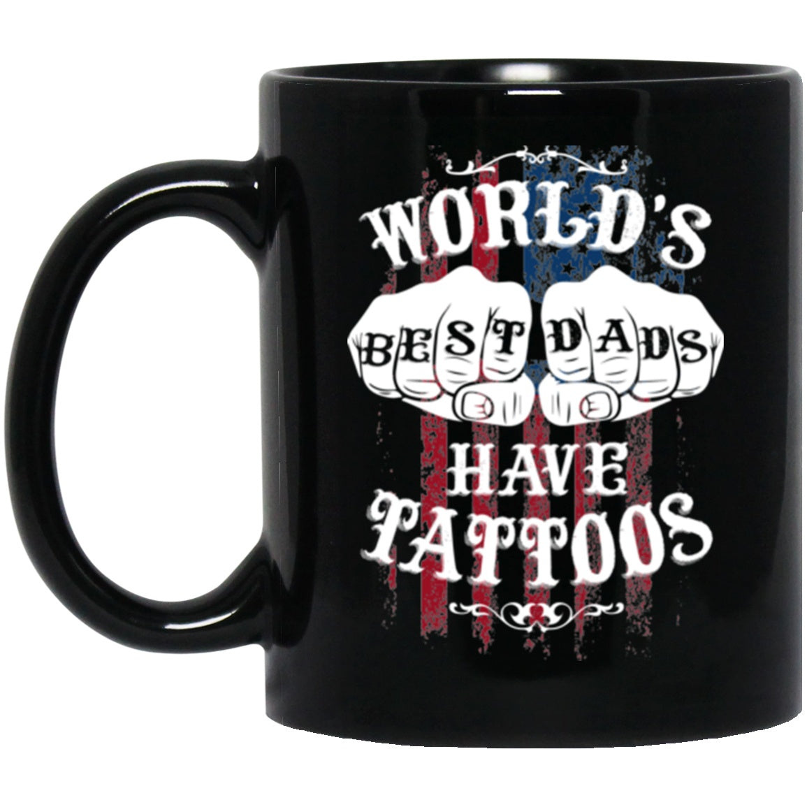 Dad Mug Dad With Tattoos Black Coffee Mugs - GoneBold.gift