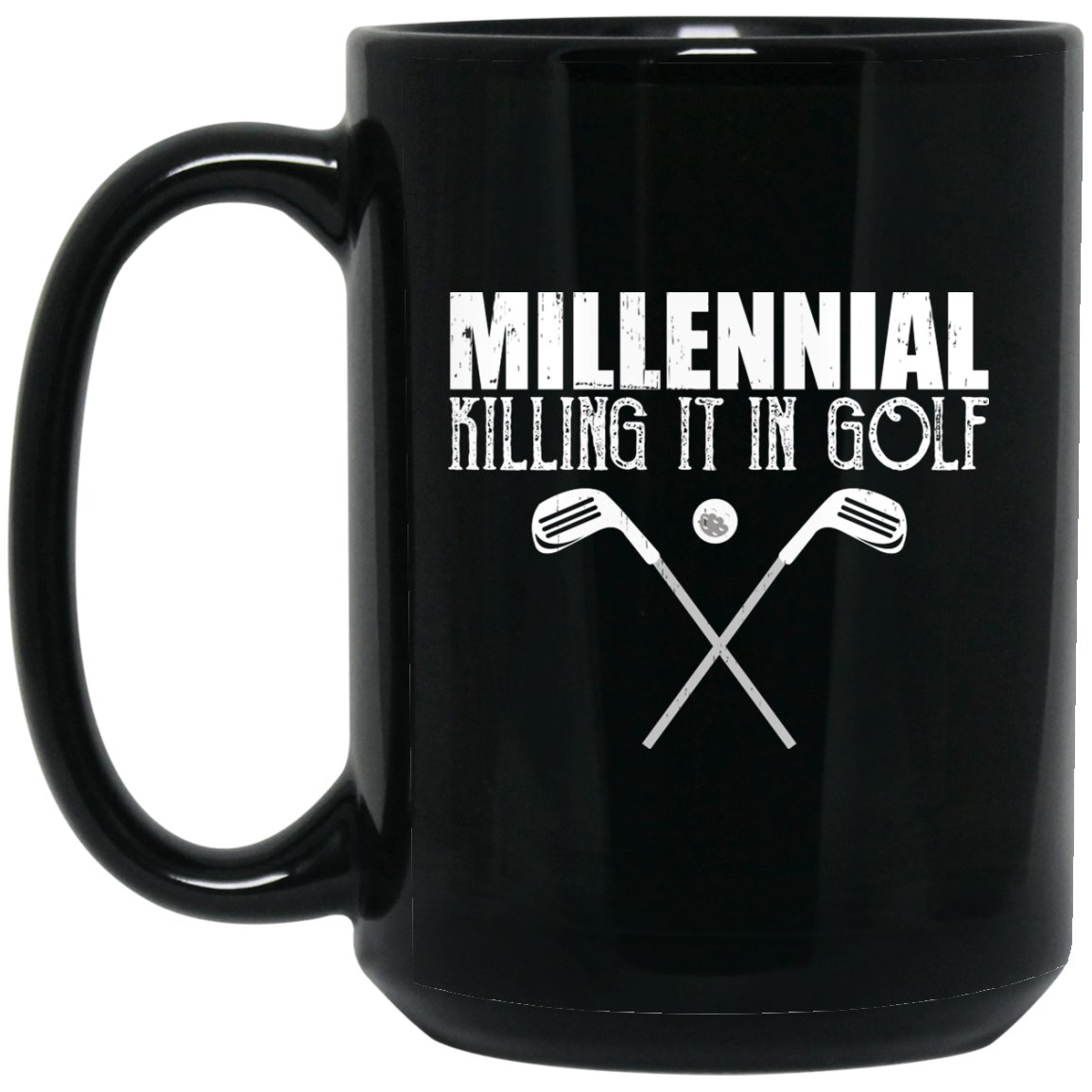 Millennial Golf Mug Black Coffee Mugs - GoneBold.gift