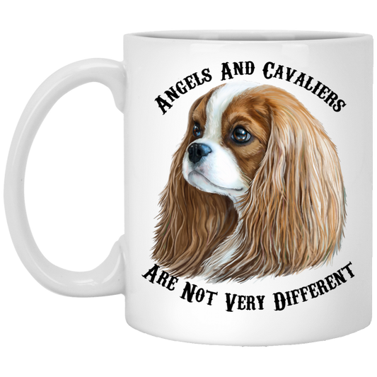 Cavalier King Charles Spaniel Gifts - Cavaliers And Angels Blenheim King Charles White Mugs White Mugs - GoneBold.gift
