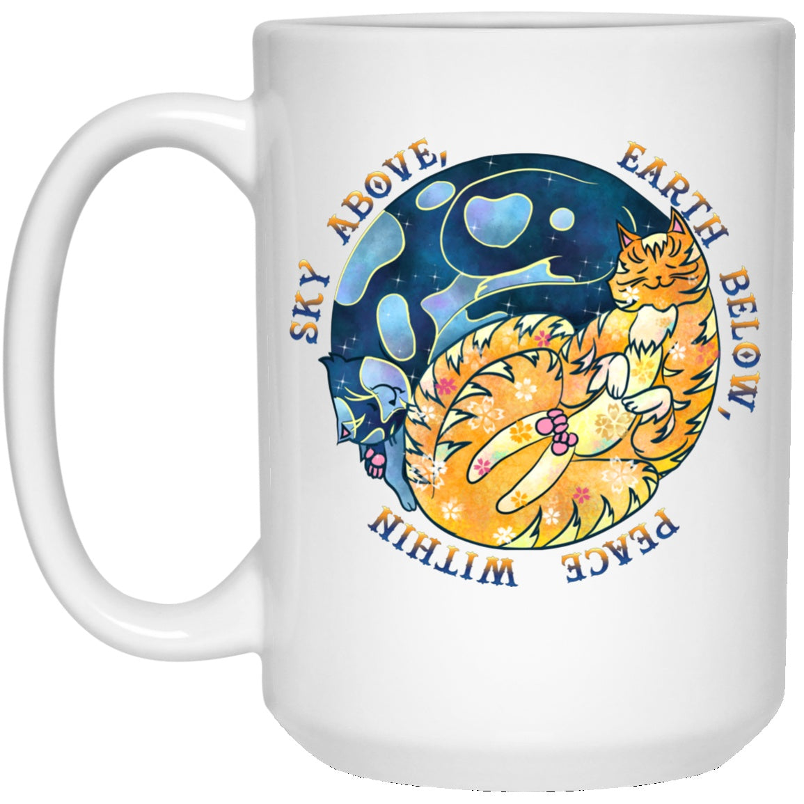 Cat Mug Yin Yang Sky Above Me White Mugs - GoneBold.gift