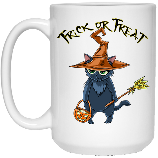 Trick or Treat Halloween Cat Mug - GoneBold.gift