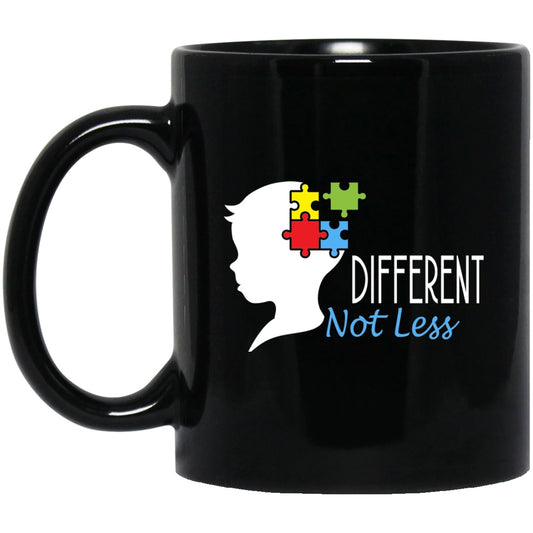 Autism Awareness Mug Different Not Less Black Coffee Mugs - GoneBold.gift