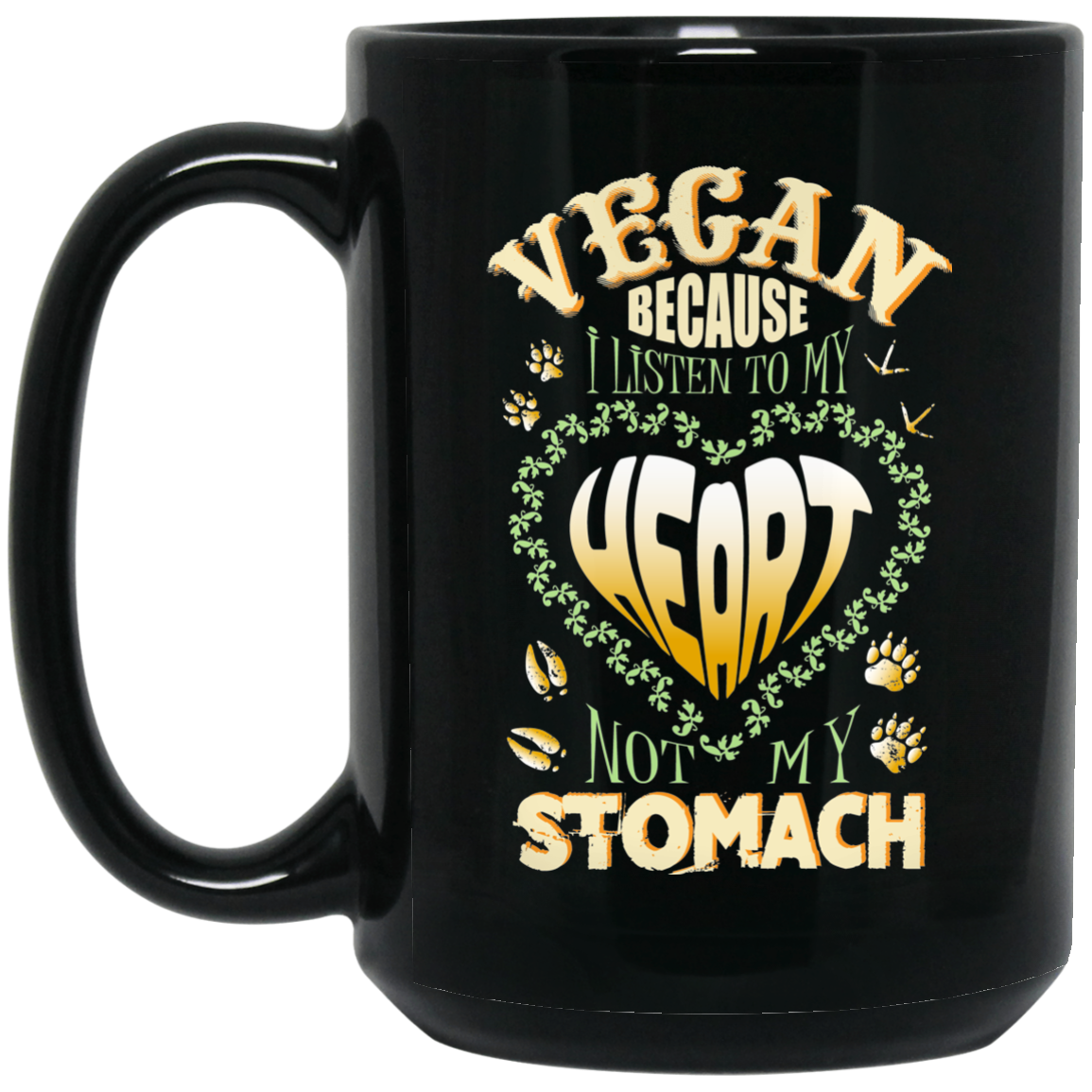 Vegan Coffee Mug - Listen To My Heart, Vegan Gifts - GoneBold.gift