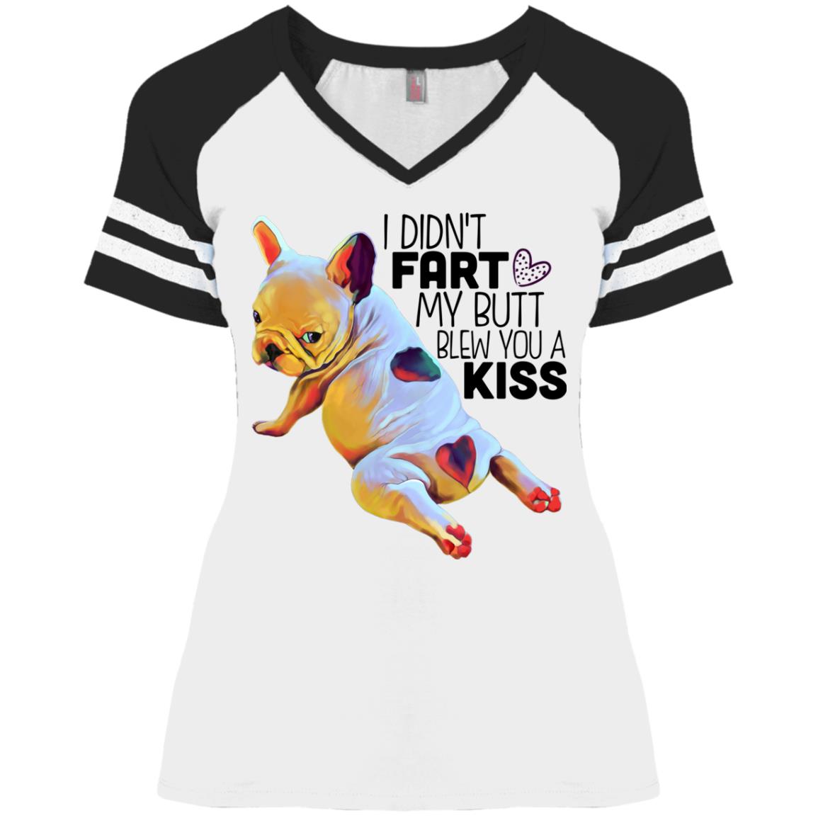 Funny Frenchie French Bulldog Ladies' Game V-Neck T-Shirt - GoneBold.gift