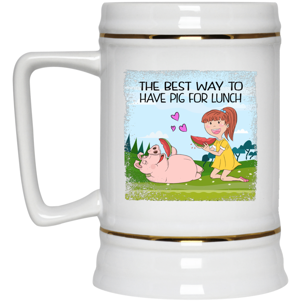 Vegan Mug, Vegan Gifts - The Best Way To Have Lunch With Pig - GoneBold.gift