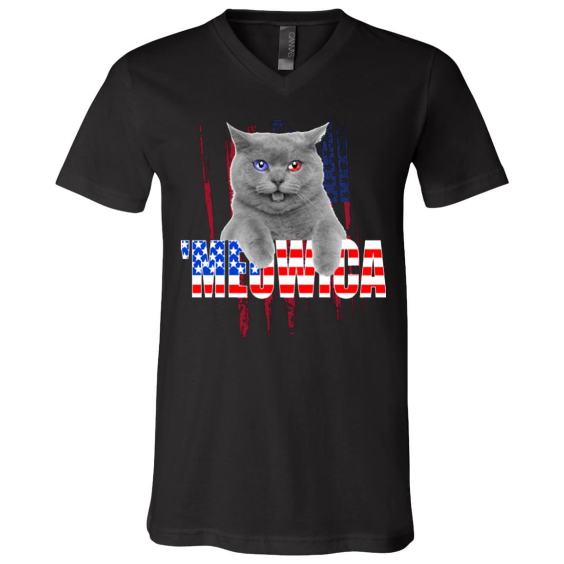 Cat Shirt Meowica US Flag Unisex Tees - GoneBold.gift