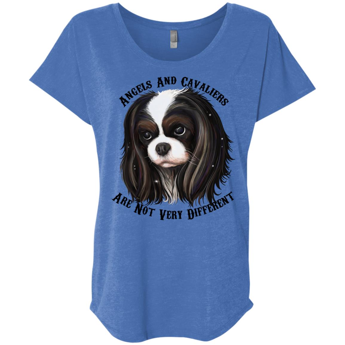 Cavalier King Charles Spaniel Tricolor Angels Dolman Sleeve T-shirt - GoneBold.gift