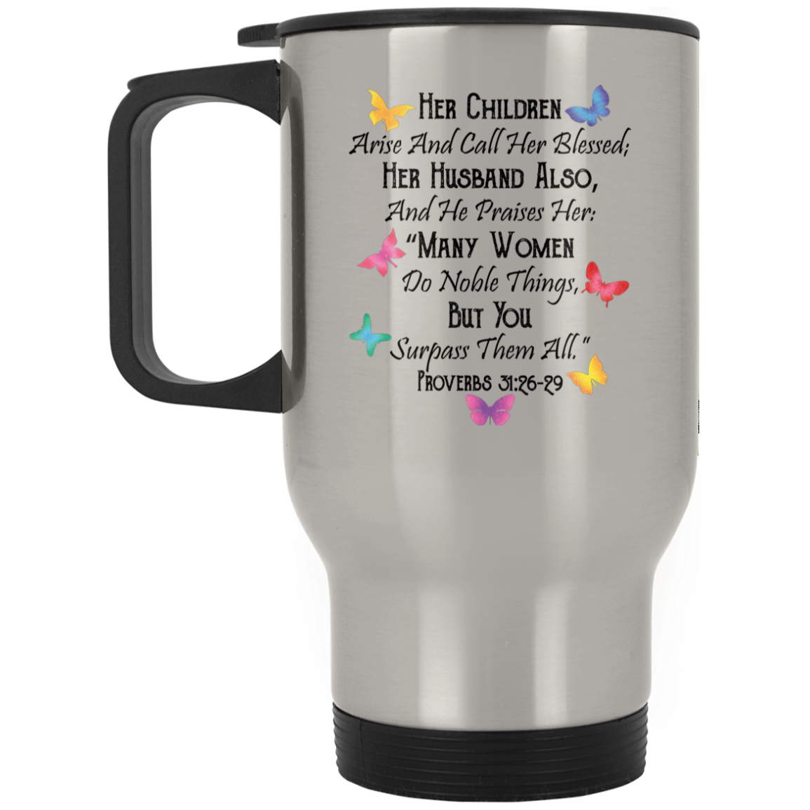 Christian Woman Gift, Bible Verse Mom Travel Mug - GoneBold.gift