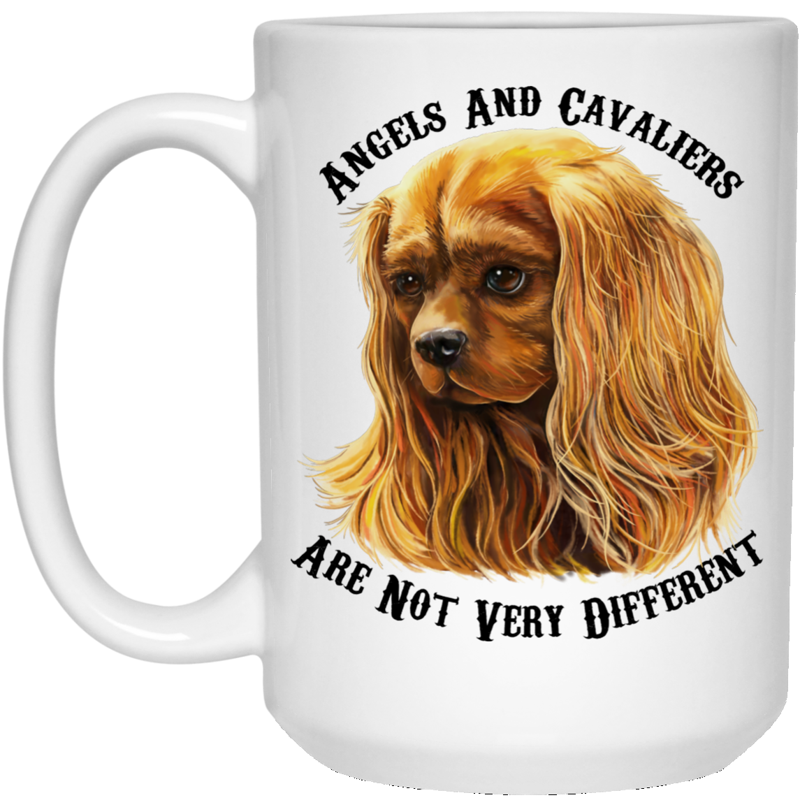 Cavalier King Charles Spaniel Gifts - Cavaliers And Angels Ruby King Charles White Mugs White Mugs - GoneBold.gift