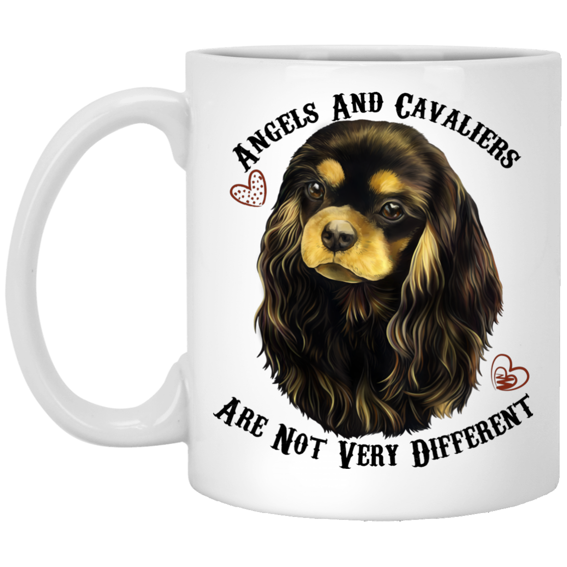 Cavalier King Charles Spaniel Gifts - Cavaliers And Angels Black and Tan King Charles White Mugs White Mugs - GoneBold.gift