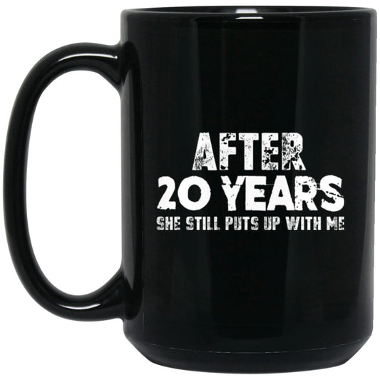 Anniversary Mug For Husband 20 years Black Coffee Mugs - GoneBold.gift