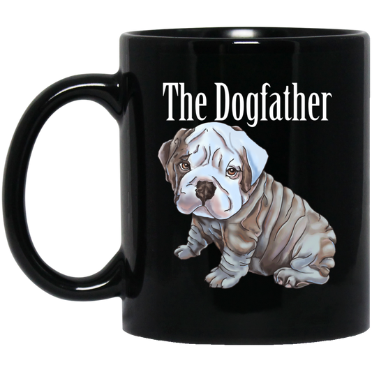 English Bulldog Mug - Dogfather Black Coffee Mugs - GoneBold.gift