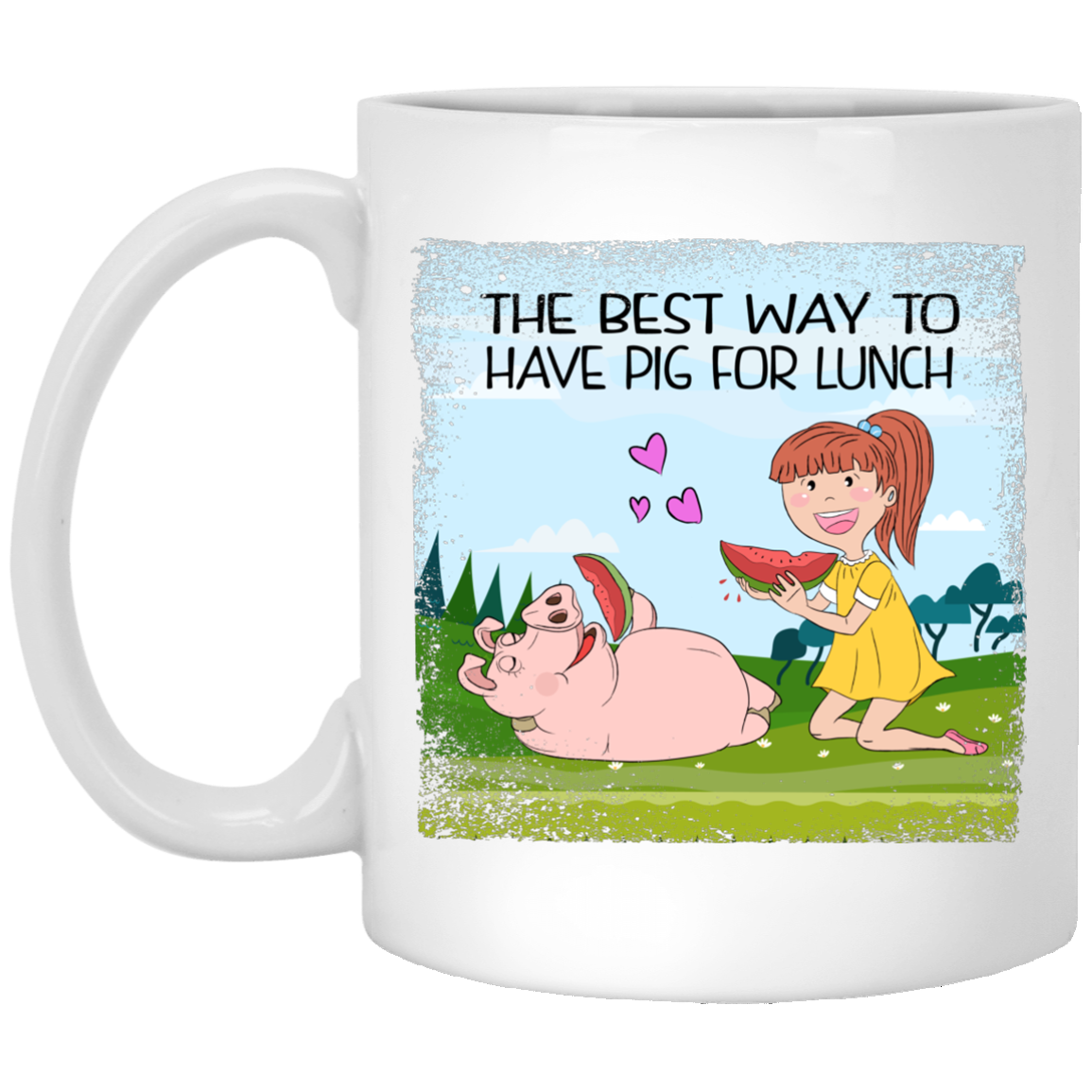 Vegan Mug, Vegan Gifts - The Best Way To Have Lunch With Pig - GoneBold.gift