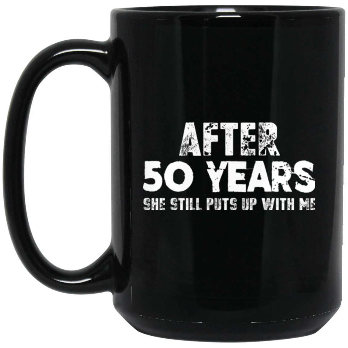 Anniversary Mug for Husband 50 years Black Coffee Mugs - GoneBold.gift