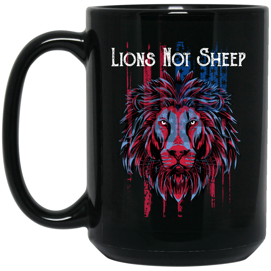 USA Flag Patriotic Mug - Lions - GoneBold.gift