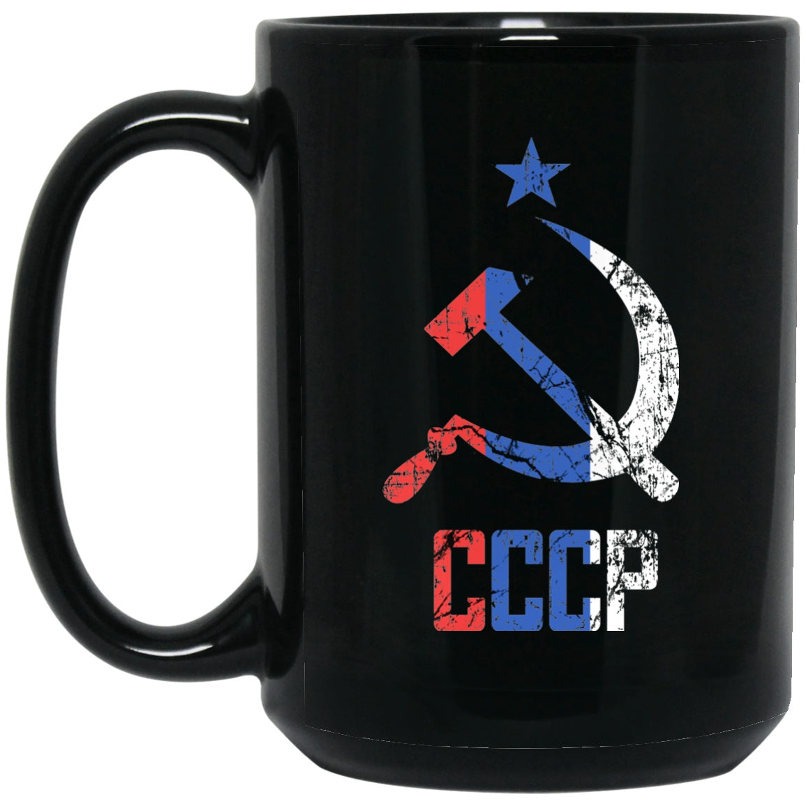 USSR New Russia Flag Black Coffee Mugs - GoneBold.gift