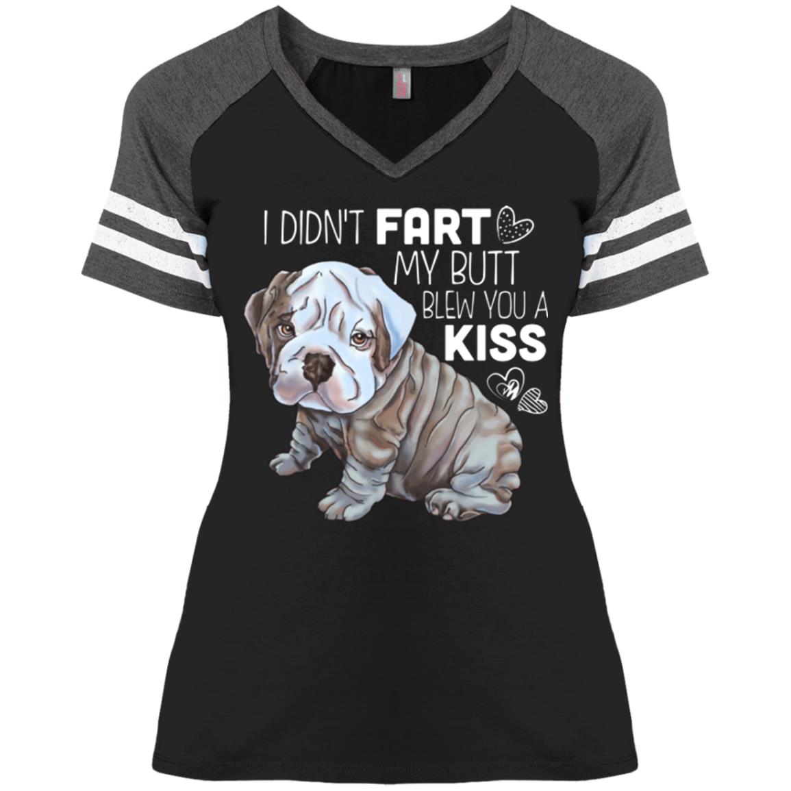 Funny English Bulldog Ladies' Game V-Neck T-Shirt - GoneBold.gift
