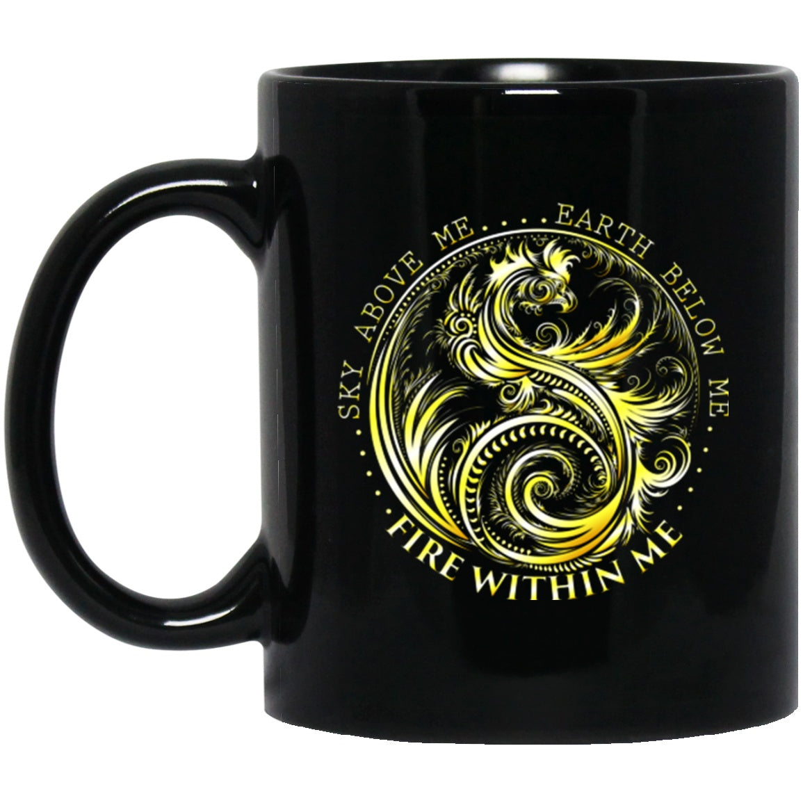 Dragon Mug Golden Dragon Quote Black Coffee Mugs - GoneBold.gift