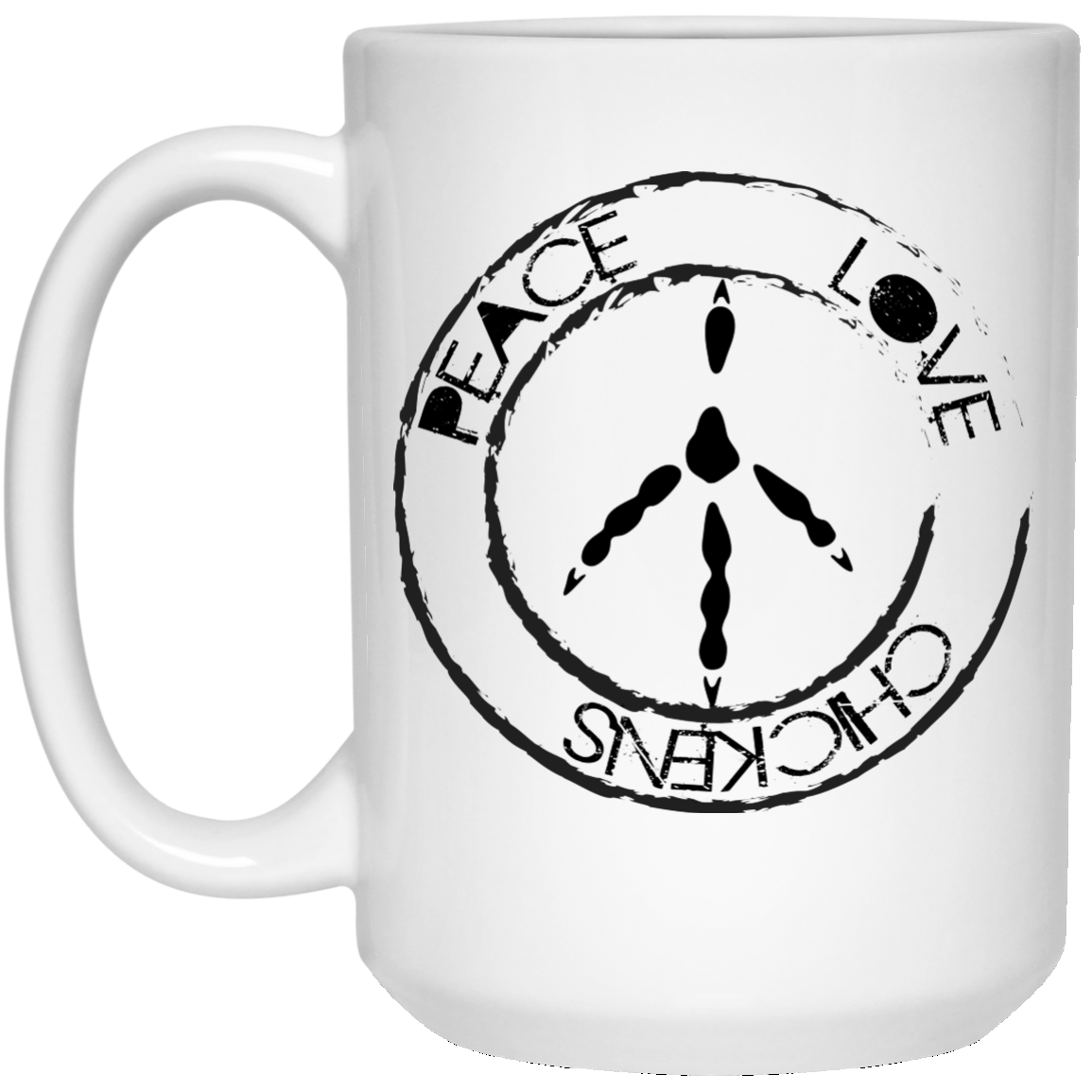 Vegan Mug - Peace Sign, Chicken Lover Gifts, Vegan Gifts - GoneBold.gift