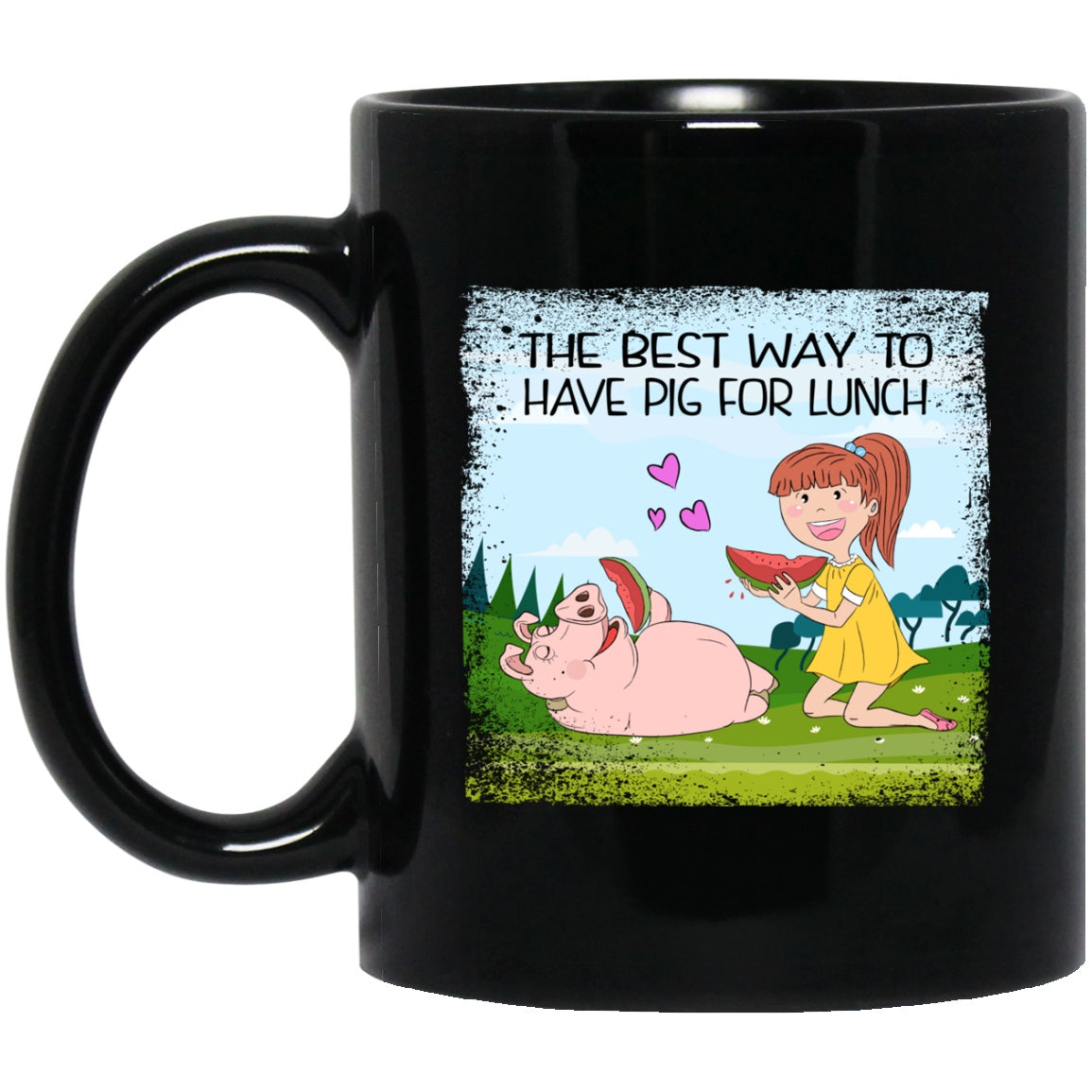 Vegan Mug Pig for Lunch Black Coffee Mugs - GoneBold.gift