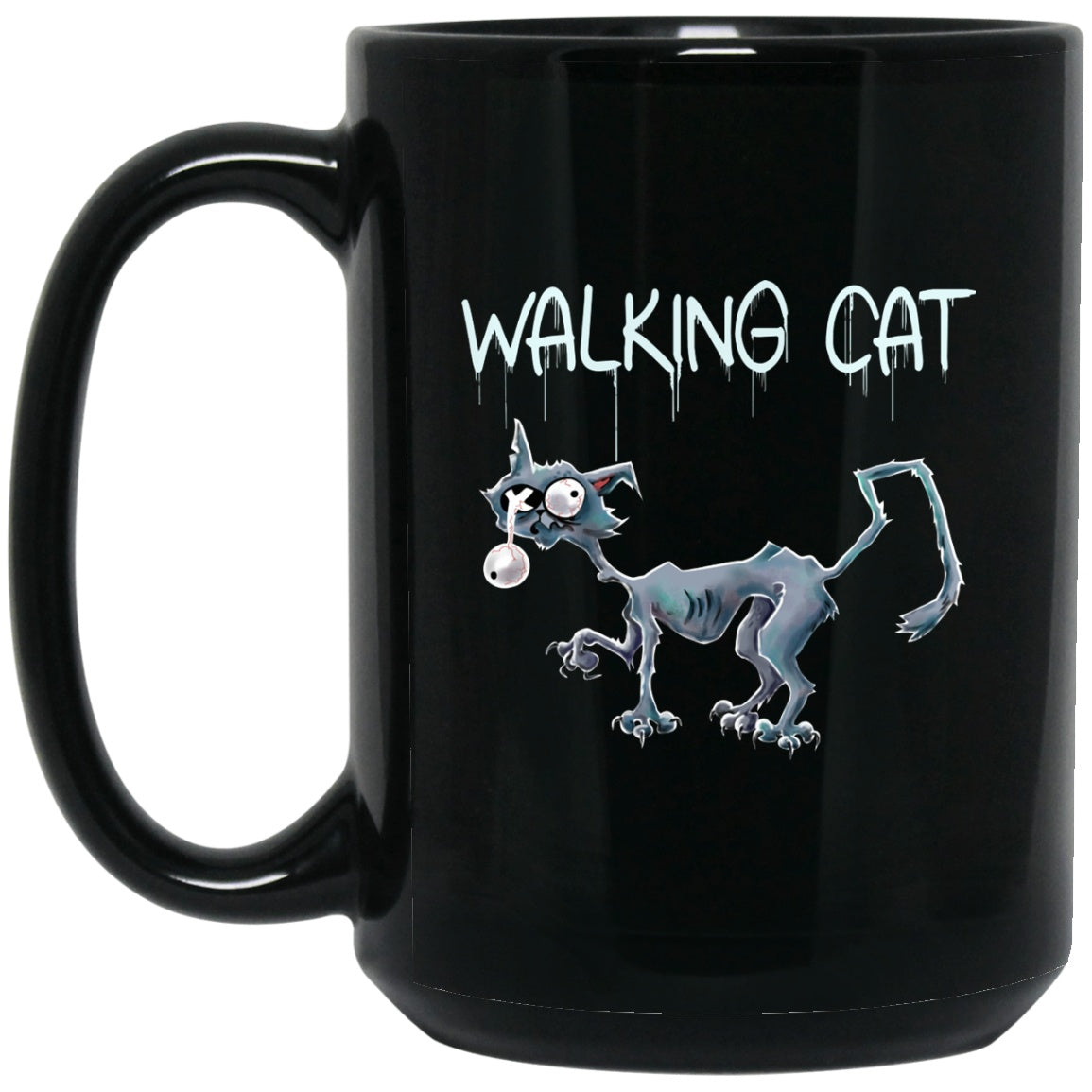 Cat Zombie Halloween Black Coffee Mugs - GoneBold.gift