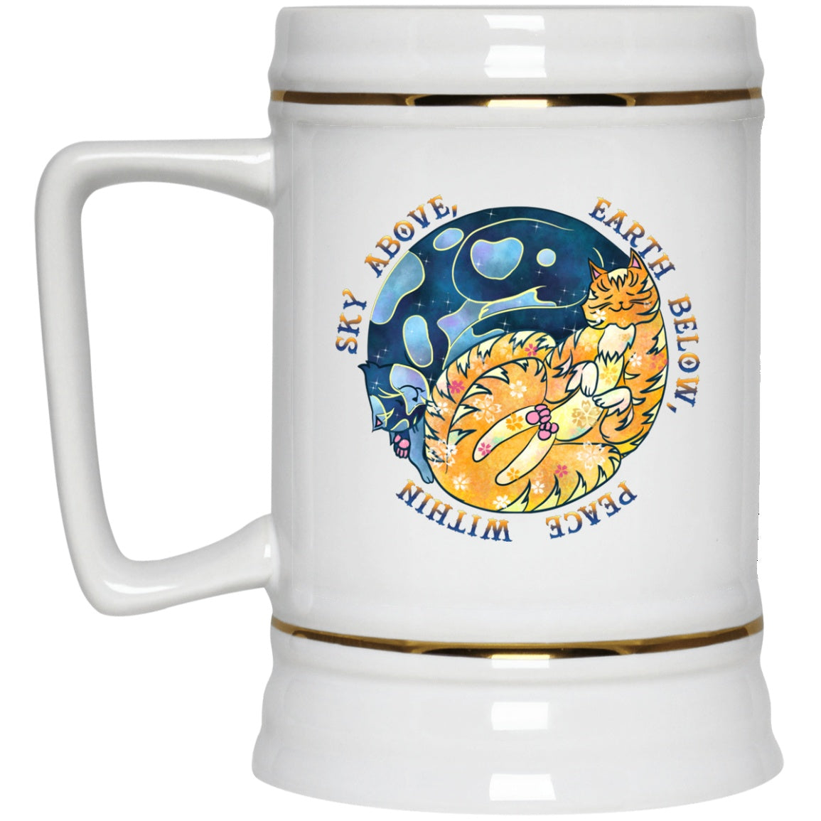 Cat Mug Yin Yang Sky Above Me White Mugs - GoneBold.gift