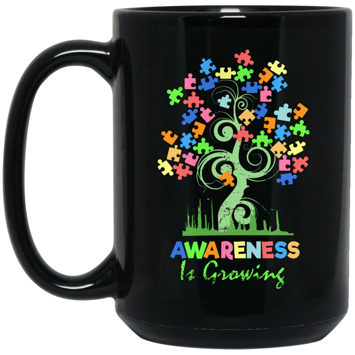 Awareness Is Growing - Autism Awareness Tree Coffee Mugs - GoneBold.gift