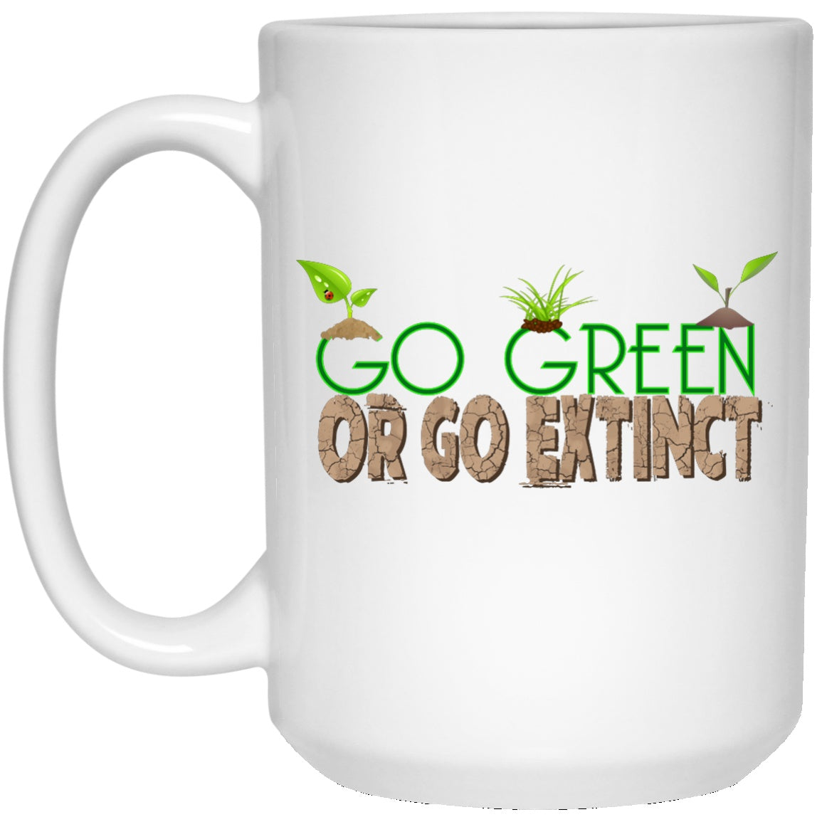 Go Green White Coffee Mugs & Beer Steins - GoneBold.gift