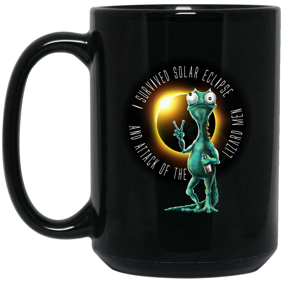 LIZARDMEN Solar Eclipse Black Coffee Mugs - GoneBold.gift