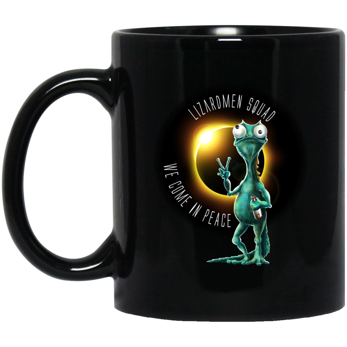LIZARDMEN SQUAD Solar Eclipse Black Coffee Mugs - GoneBold.gift