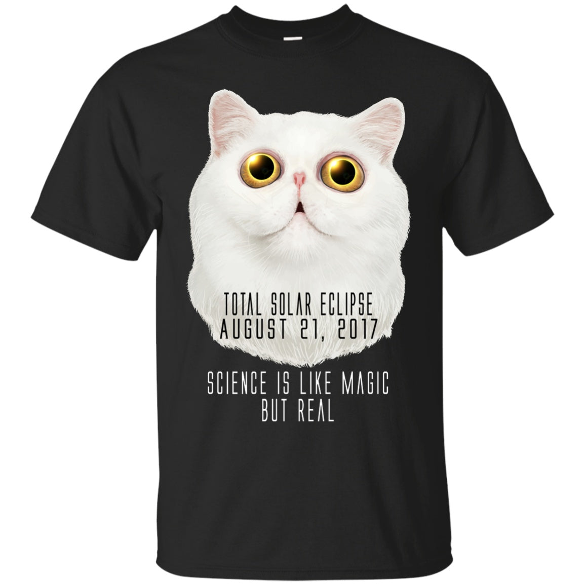 Science Is Like Magic Solar Eclipse Cat Unisex T-Shirts - GoneBold.gift