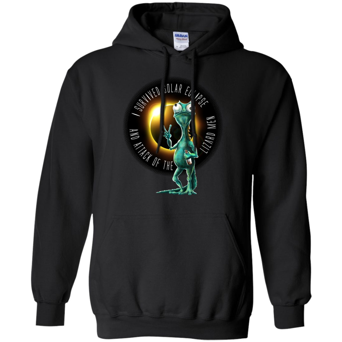 Solar Eclipse Hoodies Unisex - Attack of the Lizardmen - GoneBold.gift