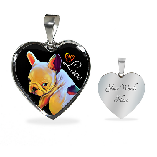 French Bulldog Heart Luxury Necklace & Adjustable Pendant - GoneBold.gift