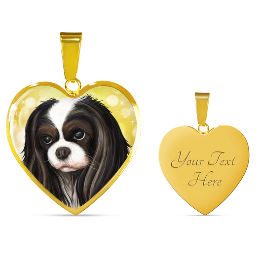 Cavalier King Charles Spaniel Jewelry - Tricolor King Charles Luxury Necklace and Bangle - GoneBold.gift